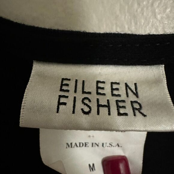 Eileen‎ Fisher System Open Cardigan Women's M Black Top Button Long Sleeve - Picture 4 of 4